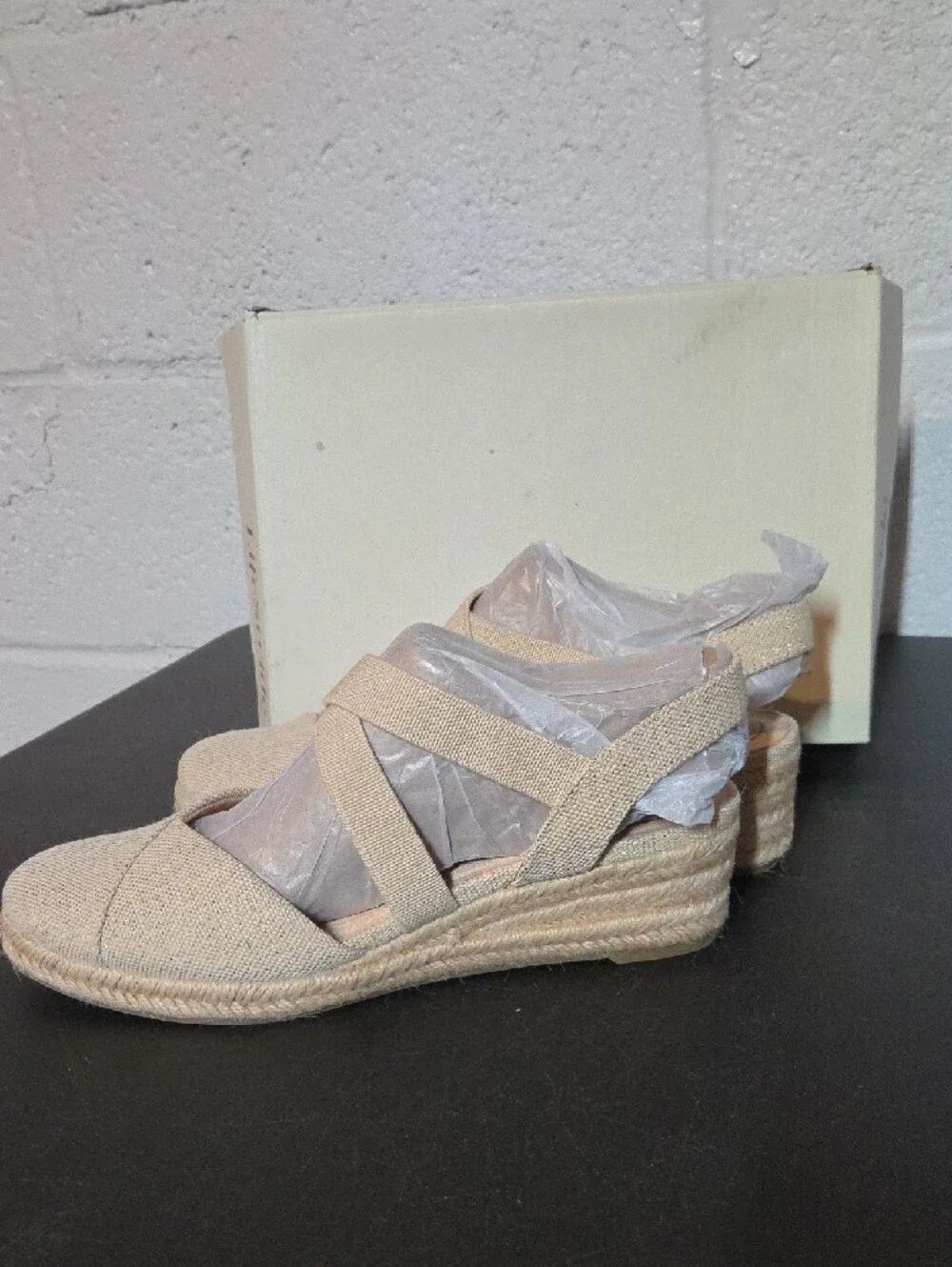 Women’s Beige Espadrille Wedge Sandals